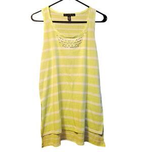 French laundry green striped beaded tank nwt size medium
